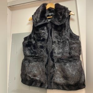Black Faux Fur Vest